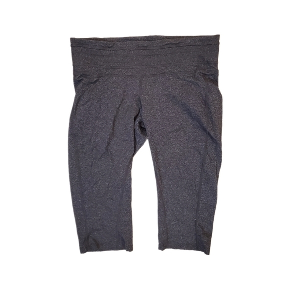Prana Women's Grey Mid‎ Rise Crop Workout Yoga Leggings Size Large - Picture 1 of 5